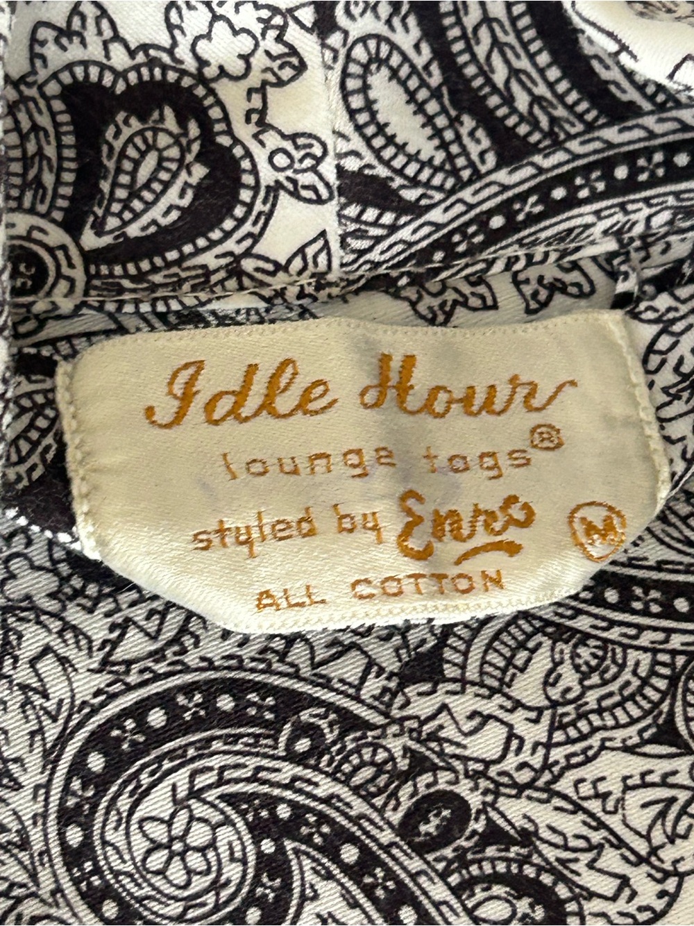Idle Hour Vintage 60s Men’s Paisley Robe Smoking Jacket Size M Classic - Picture 8 of 10